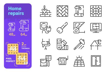 Home repairs icons set vector