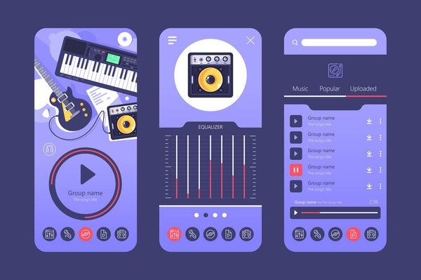 Smartphone application for music — Stock Illustration Smartphone application for music — Stock Vector