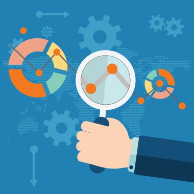 düz vektör çizim web analytics bilgiler ve geliştirme web sitesi istatistik