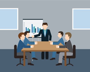 iş toplantısı ve tanıtım bir ofiste.