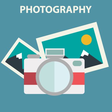 Fotoğraf kamera çizimde düz renk tasarımı