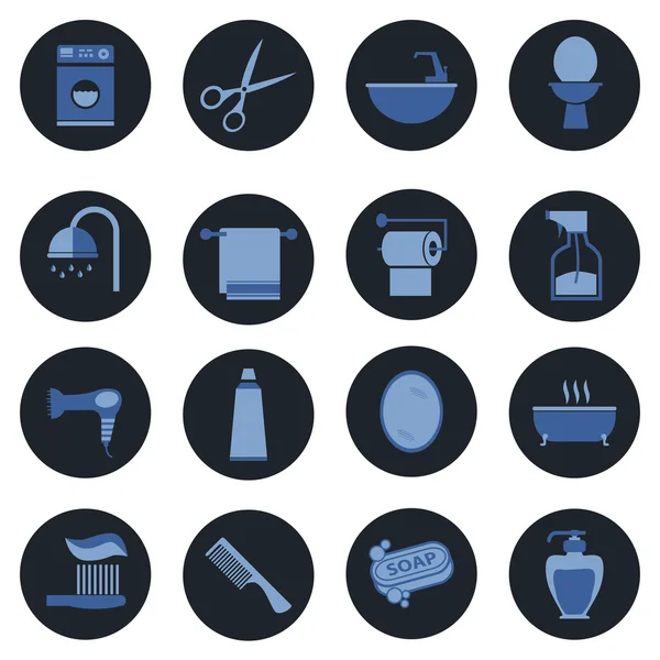 Bad-Icons setzen flaches Vektordesign — Stockvektor