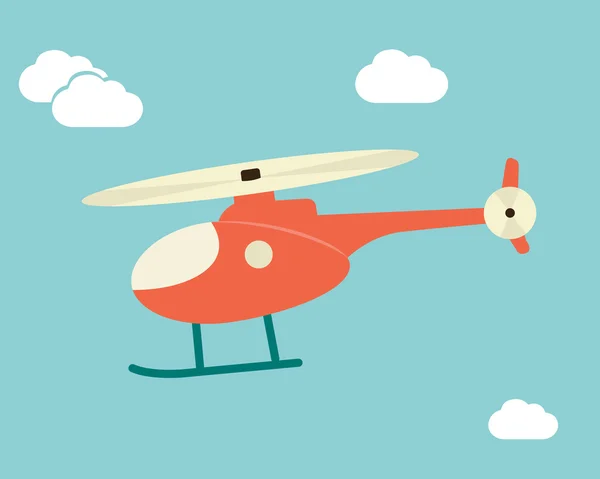 Helicóptero rojo. Diseño de ilustración vectorial — Vector de stock