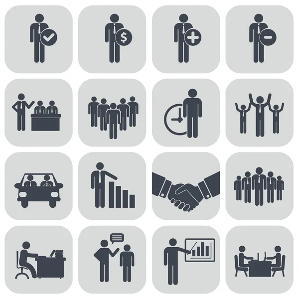 Conjunto de recursos humanos e ícones de gestão — Vetor de Stock