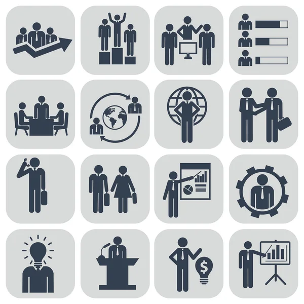 Human resources and management icons set. — Stock Vector