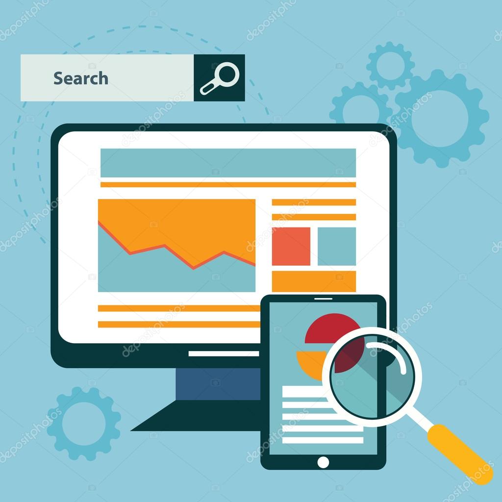 Illustration of SEO concept in flat style