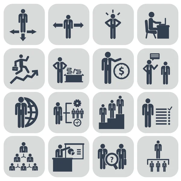 Menselijke hulpbronnen icons set. — Stockvector