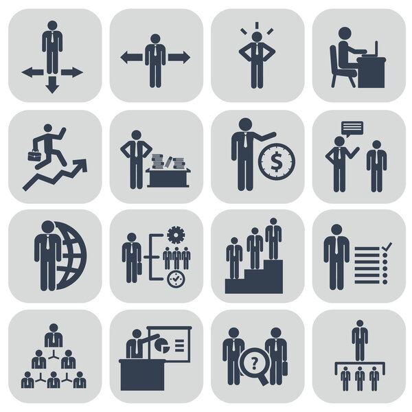 Human resources icons set.