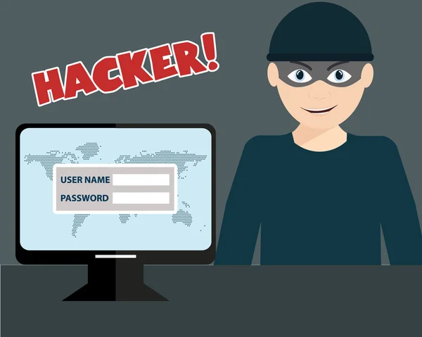 Hacker stealing sensitive data — ストックベクタ
