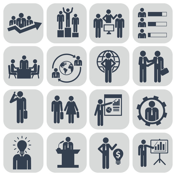 Human resources icons set.