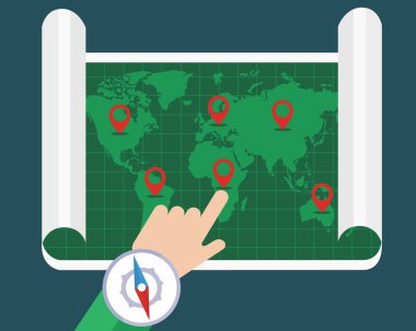 El gösteren konumu harita üzerinde