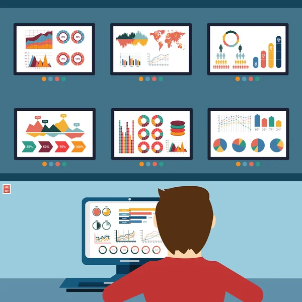 Sitio web estadística concepto — Archivo Imágenes Vectoriales