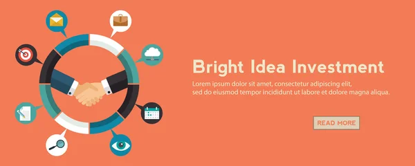 Idea brillante banner de inversión — Vector de stock