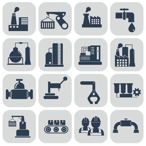 Industrial icons set — Stock Vector