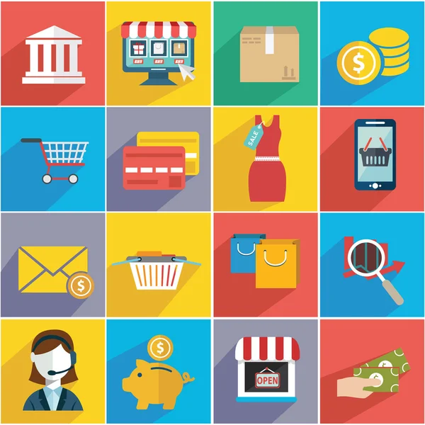 Conjunto de iconos de compras — Vector de stock