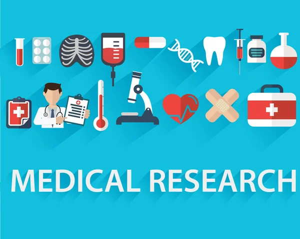 Ikoner for medicinsk forskning – Stock-vektor