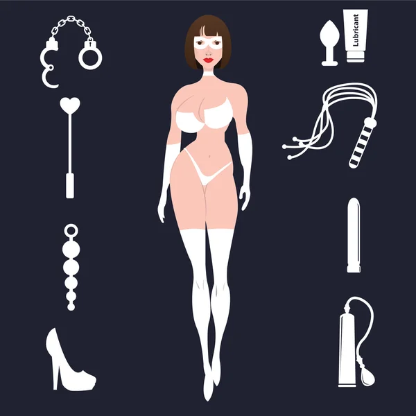 Fetish BDSM sexy woman — Stock Vector