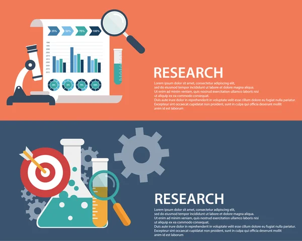 Banners conceito de pesquisa —  Vetores de Stock