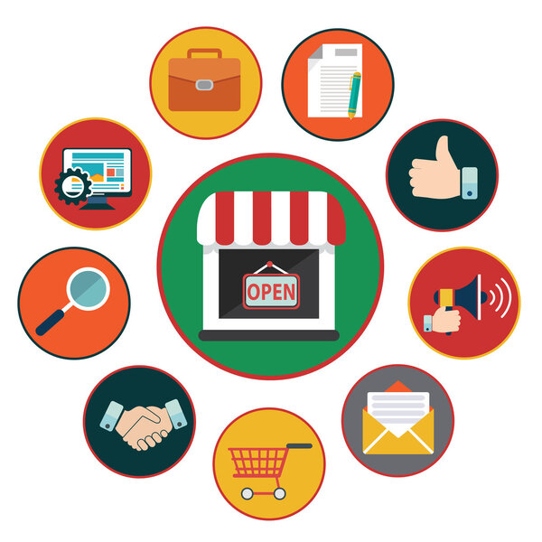 Набор значков для покупок
