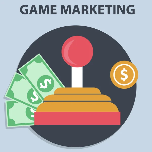 Marketing de jogos e monetização — Vetor de Stock