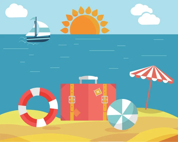 Zomer reizen banner — Stockvector