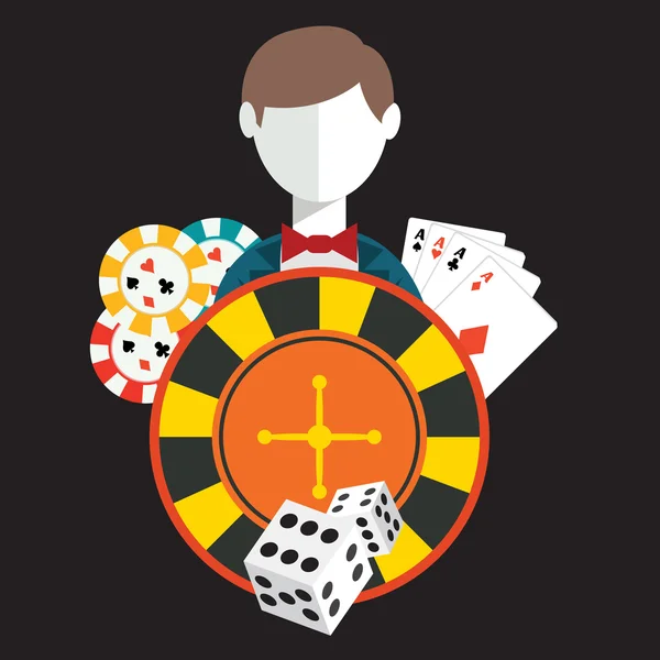 Casino flat icon — Stock Vector