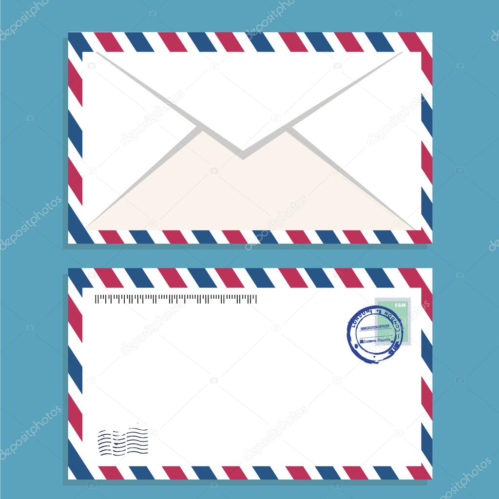 Air mail envelope icons
