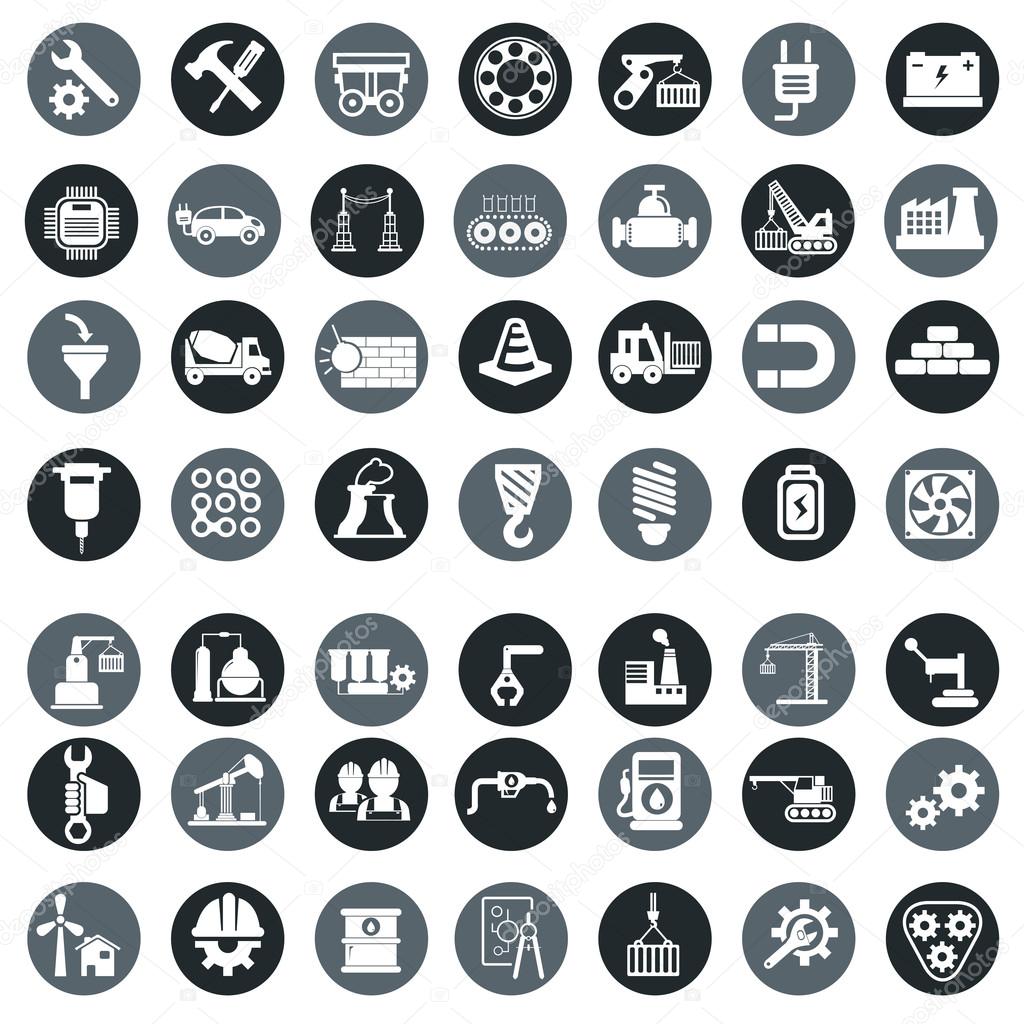 industrial icons set