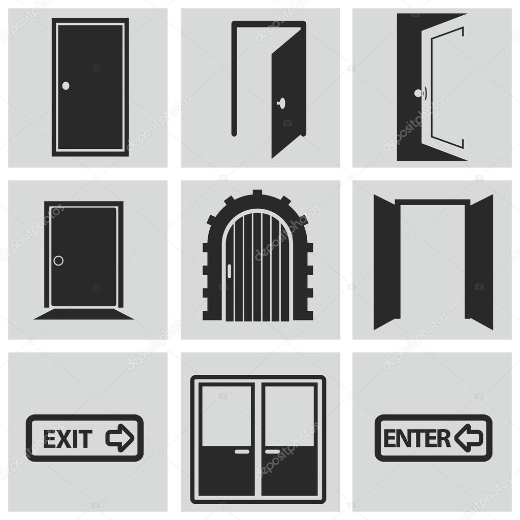 doors icons set