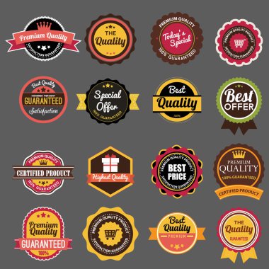 Retro düz rozetleri