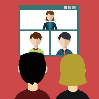 Video conference concept clipart