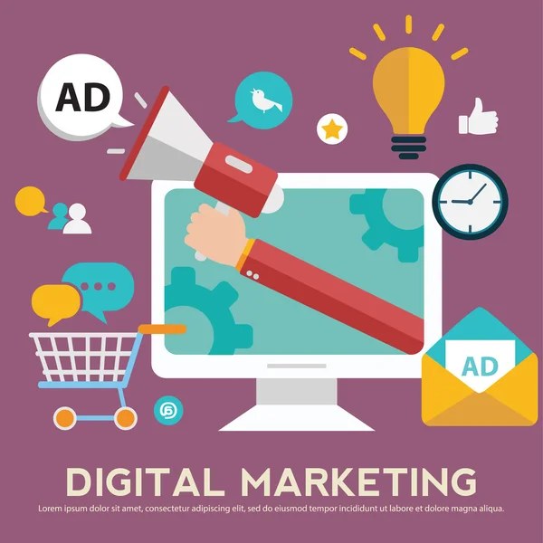 Conceptos de marketing digital — Archivo Imágenes Vectoriales