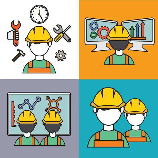 Engineering and mechanic icons set — Stock Vector