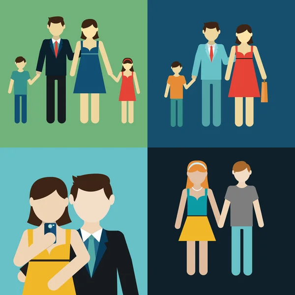 Family figures icons — Stock Vector