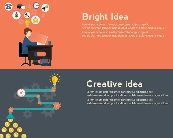 Creative idea generation banners — Stock Vector