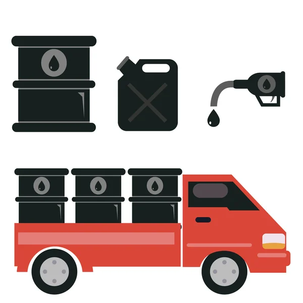 Oil transport icons — Stock Vector
