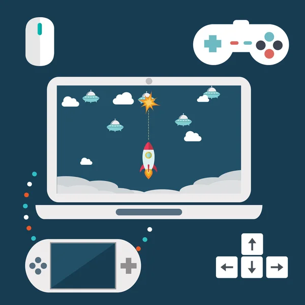 Computer games development concept Royalty Free Vector Image