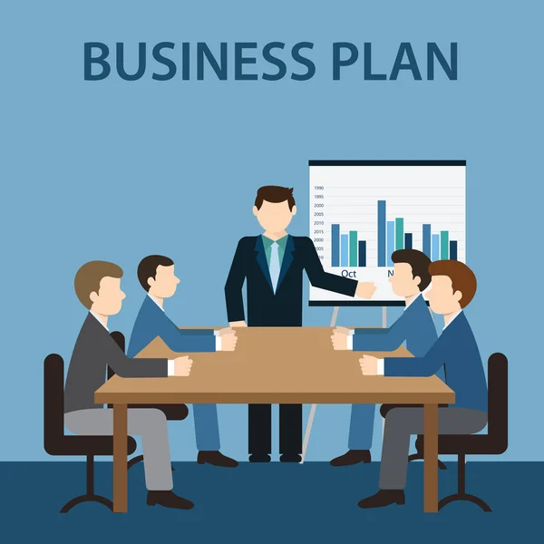 Reunión de negocios y presentación — Vector de stock
