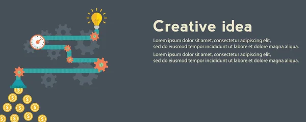 Banner generador de ideas creativas — Archivo Imágenes Vectoriales