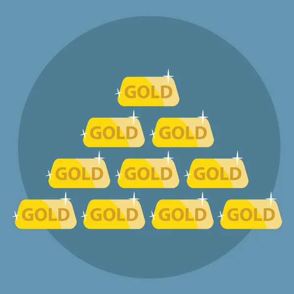 Ícone barras de ouro — Vetor de Stock
