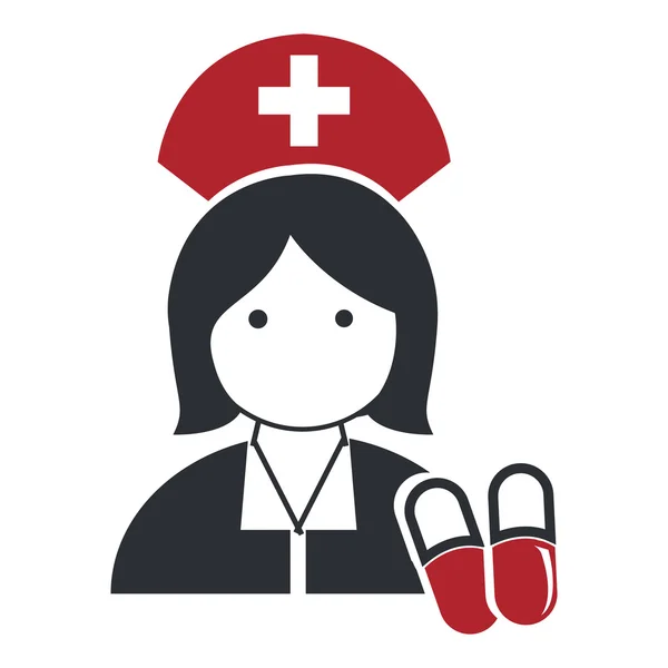 Απλό εικονίδιο νοσοκόμα — Διανυσματικό Αρχείο