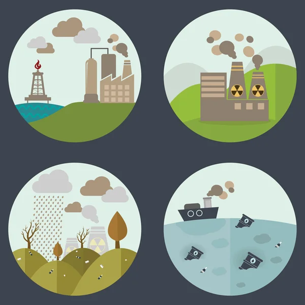 Industrial landscapes icons — Διανυσματικό Αρχείο