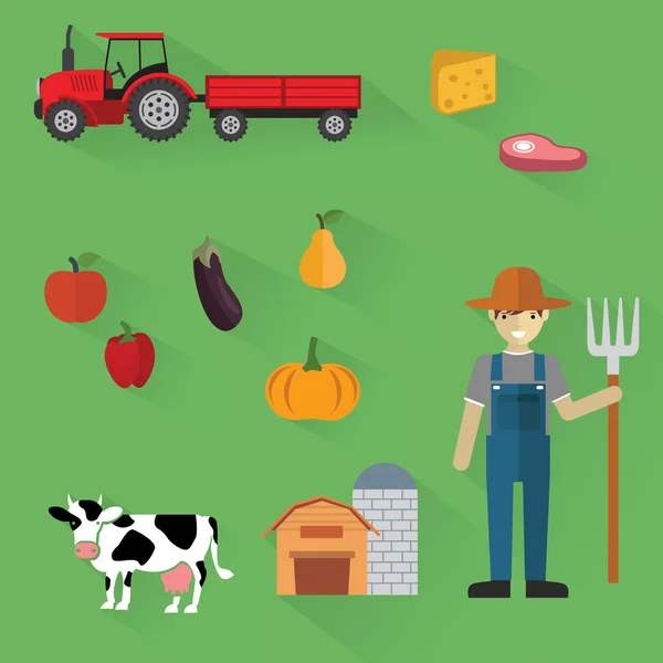 Organic Foods icons — Stockový vektor