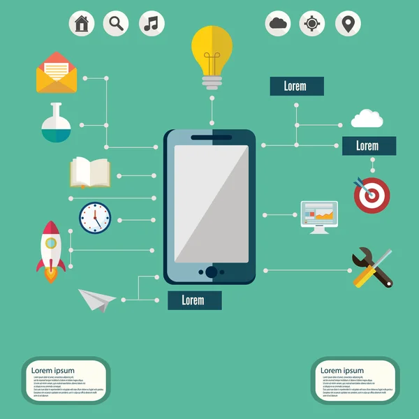 Bannière infographique smartphone — Image vectorielle