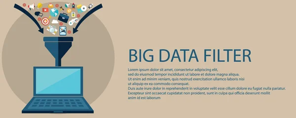 Banner de filtro de Big Data — Vector de stock