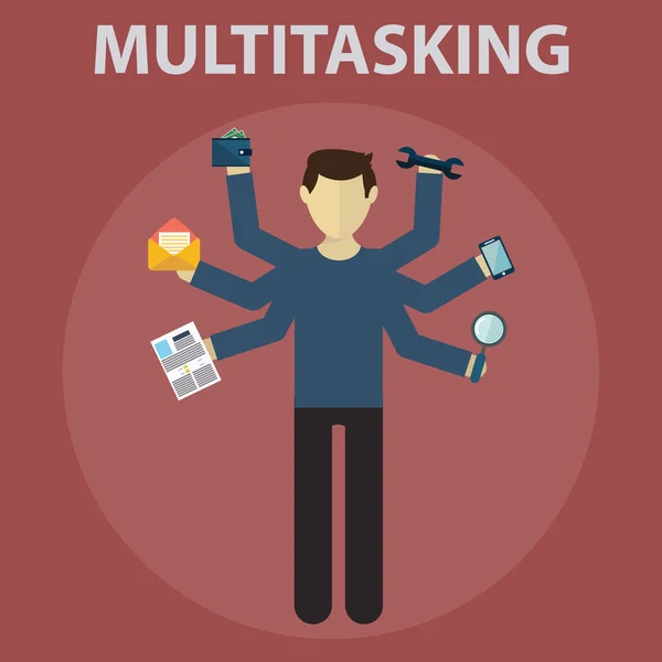 Multitasking concept icon — Stock Vector