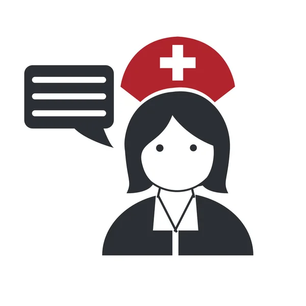 Verpleegkundige eenvoudige pictogram — Stockvector
