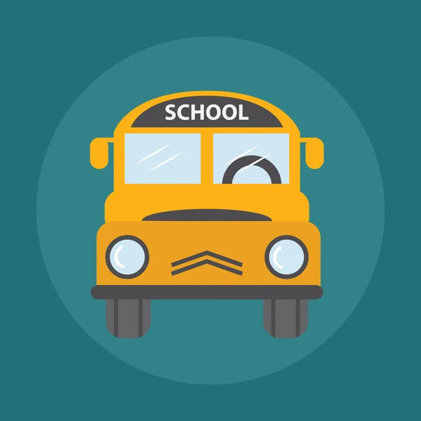 Sarı okul otobüsü simgesi — Stok Vektör