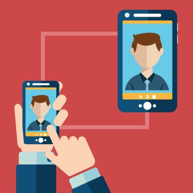 Smartphone cep telefonu ile online konferans