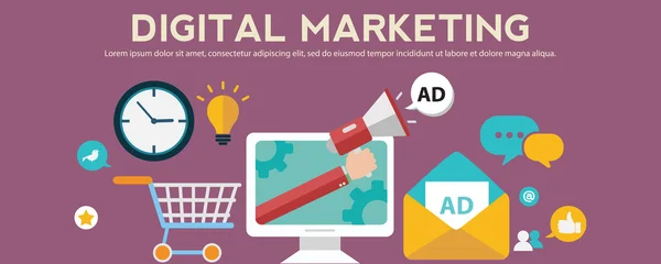 Banner de marketing digital — Archivo Imágenes Vectoriales